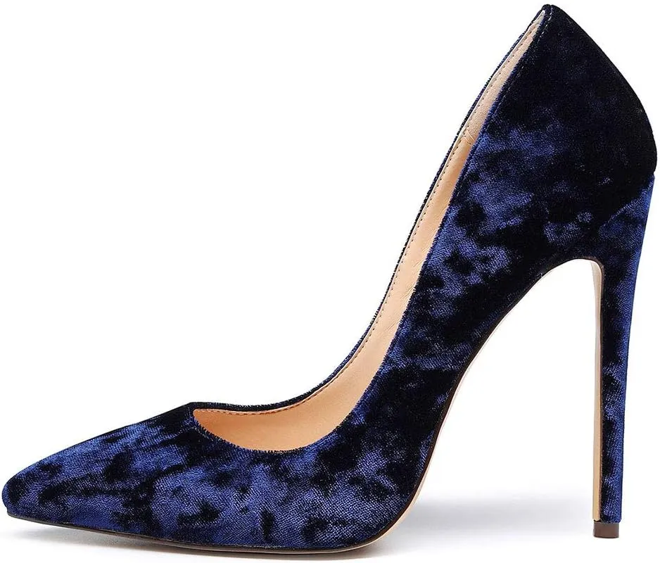 Castamere Womens High Heel Pumps Slip-on Pointy-Toe Elegant Stilettos Comfort Sexy Heel Shoes 4.7Inch Heels Black Lining