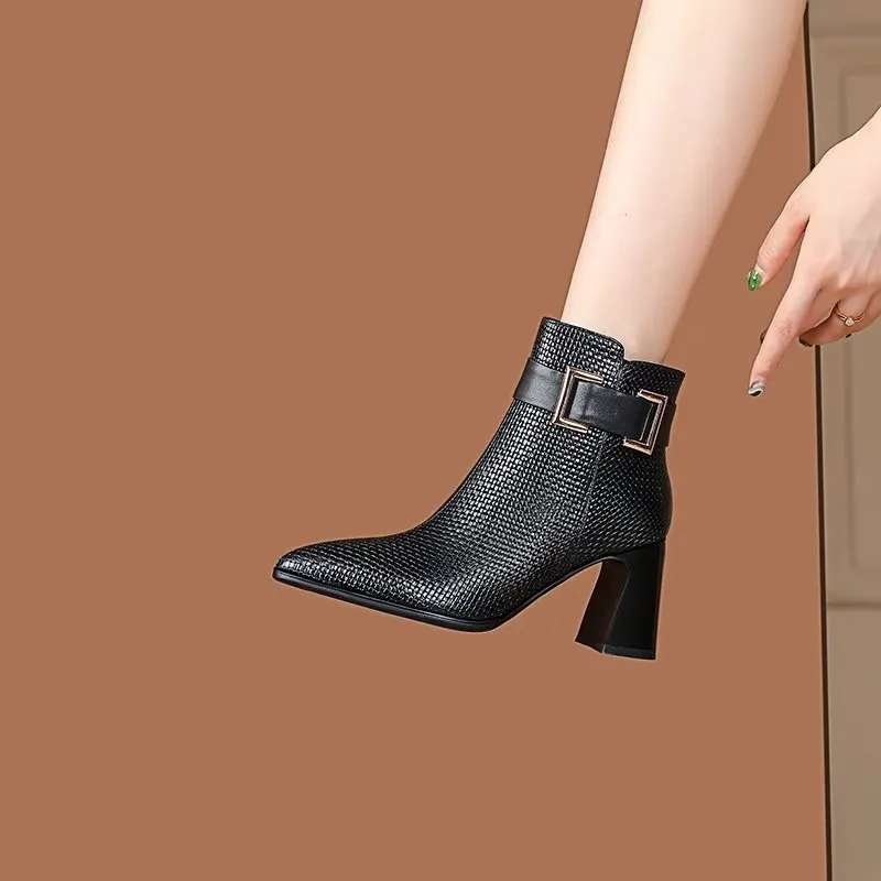 ChicLux Pointed Toe High Heeled Boots