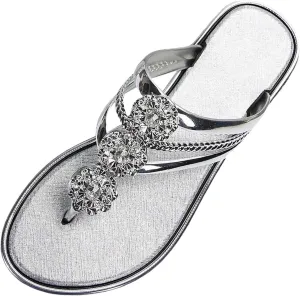 Rhinestone Flip Flops for Women Flat Flip Flops Slippers Fashion Rose Open Toe Sandals Comfortable Non-Slip Flats Bohemian Beach Sandal Comfort Clip Toe Slides