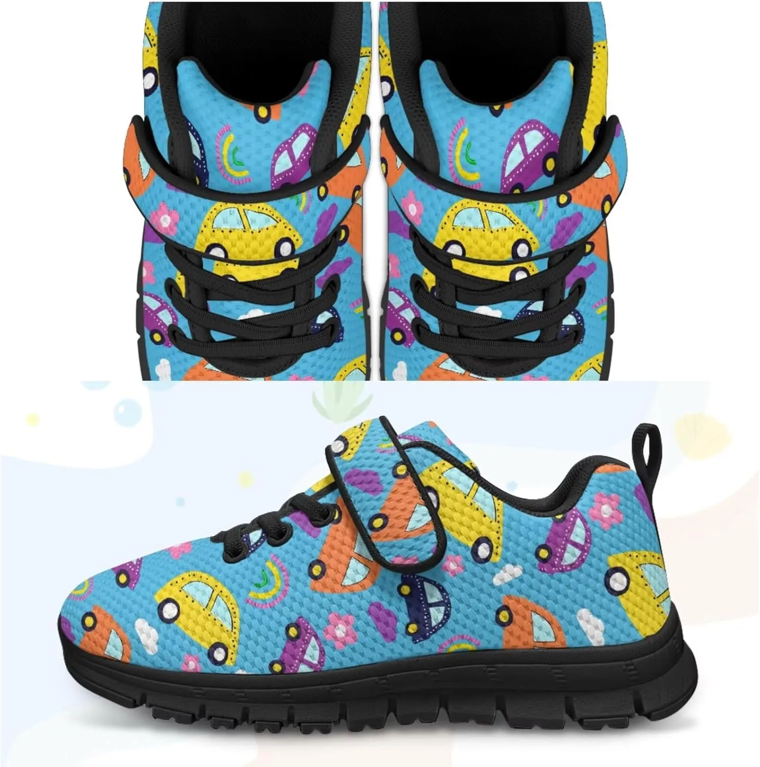 Unisex-Child Sneakers Anti-Skid Sports Shoes Kids One Strap Hook and Loop Sneakers for Camping Jogging