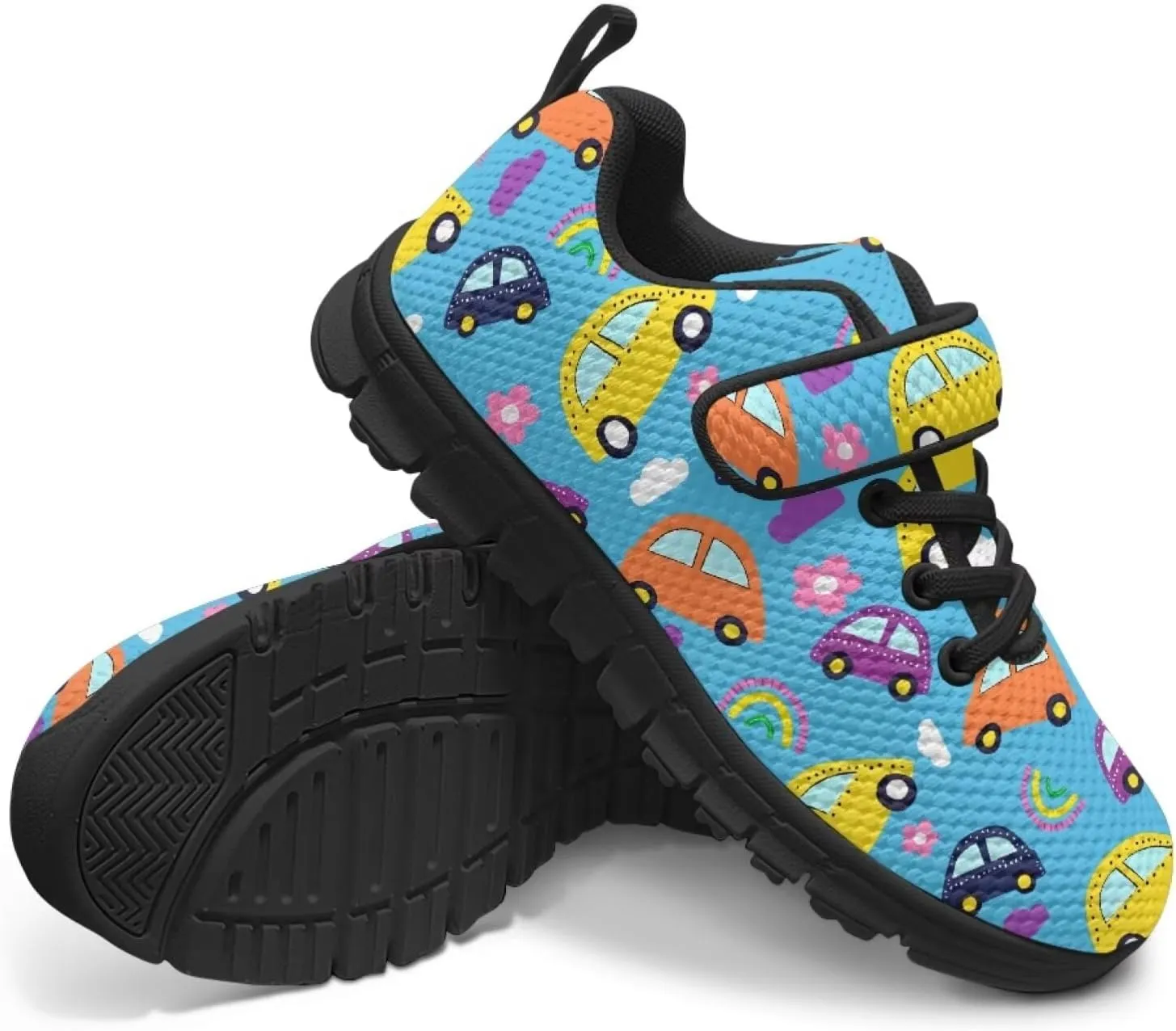 Unisex-Child Sneakers Anti-Skid Sports Shoes Kids One Strap Hook and Loop Sneakers for Camping Jogging